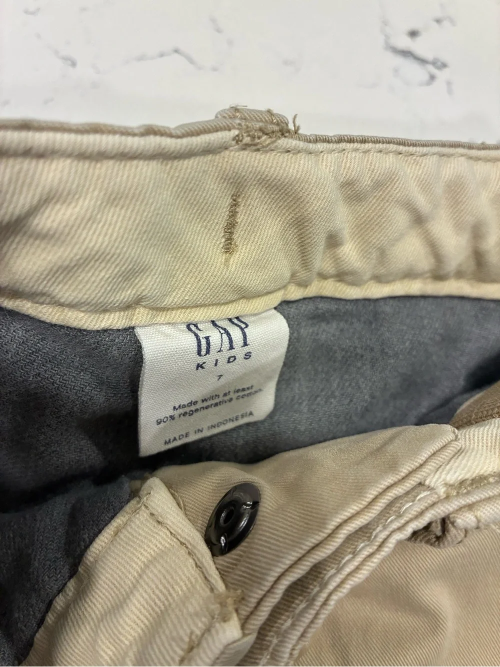 Kids Khaki Lined Chino Pants - Classic Beige
